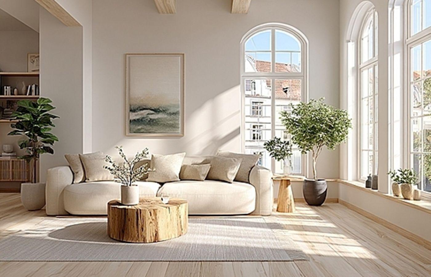 Elegant Corsoria Home modern living room with curated furnishings and warm ambient lighting